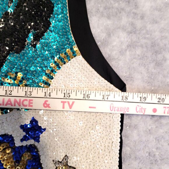 Vintage Fashion Fantasy Vest Sequins Beaded Western Bedazzled Cowgirl Bronco Y2K - Picture 6 of 11